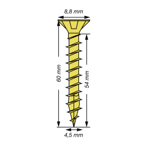 SPAX Senkkopf Kreuzschlitz Z - Vollgewinde YELLOX A2L  PZ2  -  4,5x60  -  100 Stk