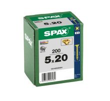 SPAX Senkkopf Kreuzschlitz Z - Vollgewinde YELLOX A2L  PZ2  -  5x20  -  200 Stk