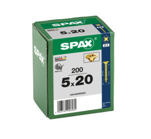 SPAX Senkkopf Kreuzschlitz Z - Vollgewinde YELLOX A2L  PZ2  -  5x20  -  200 Stk