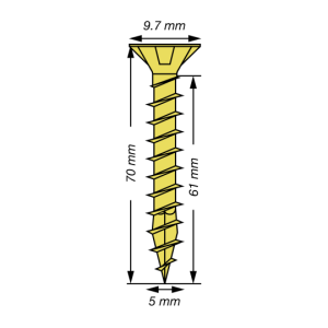 SPAX Senkkopf Kreuzschlitz Z - Vollgewinde YELLOX A2L  PZ2  -  5x70  -  200 Stk