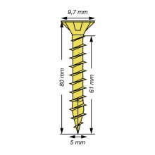 SPAX Senkkopf Kreuzschlitz Z - Vollgewinde YELLOX A2L  PZ2  -  5x80  -  200 Stk