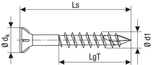 SPAX Glasleiste kleiner Kopf - Senkkopf Kreuzschlitz Z CUT-Spitze Teilgewinde YELLOX A2L  PZ2  -  3,5x40  -  200 Stk