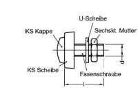 Kfz.-Nummernschildschraube 6 x 20 kompl. m. Plastikkappen weiß 2 Stk