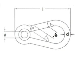 Karabinerhaken mit Kausche Edelstahl rostfrei A4