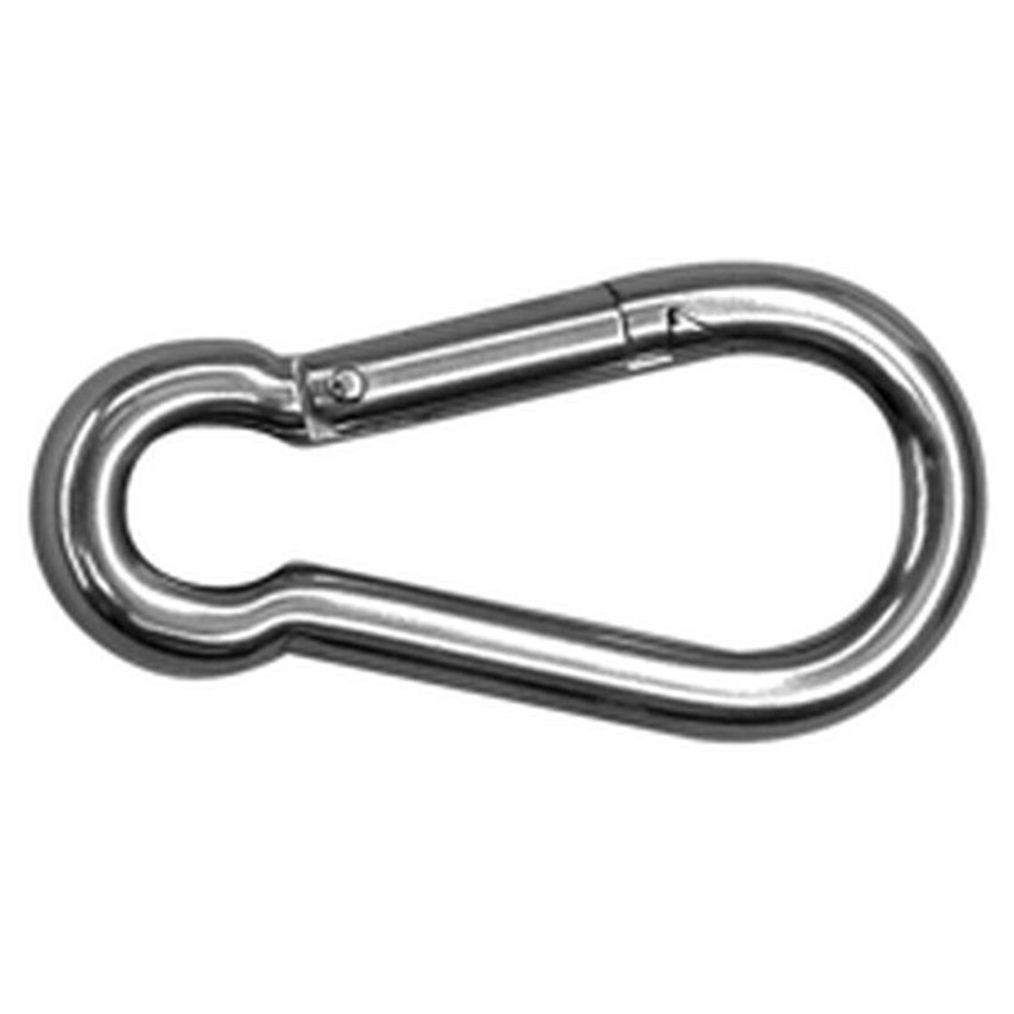 Edelstahl Karabiner - oval mit Sicherung - 5x50mm, V4A, rostfrei