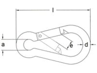 Karabinerhaken ähnlich DIN 5299 Form C  Edelstahl rostfrei A4