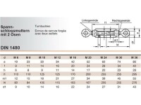 Spannschloss - Spannschlossmutter mit 2 Ösen DIN 1480 galv. verz.