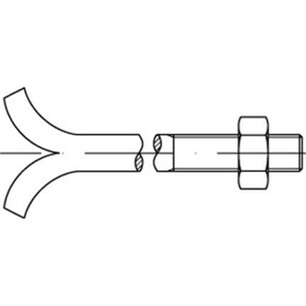 DIN 529 - Mu 3.6 Form C galv. verz Steinschrauben, - Mit Spaltdolle, - Mit Sechskantmutter