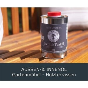 Oli Natura Yacht & Teaköl Farbe TEAK 1 Liter für Aussen mit UV Schutz