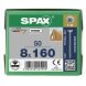 SPAX Senkkopf 8 mm T-STAR plus - Vollgewinde WIROX A3J  T40  -  8x160  -  50 Stk
