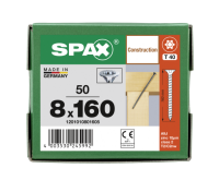 SPAX Senkkopf 8 mm T-STAR plus - Vollgewinde WIROX A3J  T40  -  8x160  -  50 Stk