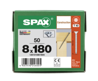 SPAX Senkkopf 8 mm T-STAR plus - Vollgewinde WIROX A3J  T40  -  8x180  -  50 Stk