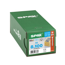 SPAX Tellerkopf 8 mm T-STAR plus 4CUT Vollgewinde Edelstahl A2 1.4567  8x100 - 50 Stk