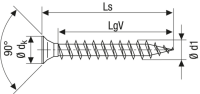 SPAX Senkkopf, Kreuzschlitz Z kleiner Kopf (Ø 5 mm), gehärtet, gleitbeschichtet, Vollgewinde WIROX A3J  PZ1  -  3x12  -  1000 Stk