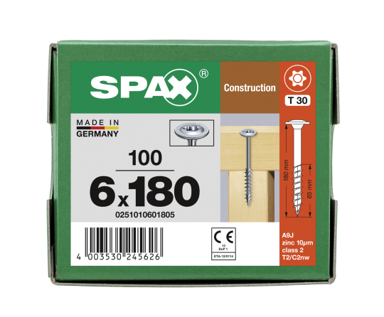 SPAX WIROX Tellerkopf T-STARplus TG TX30 6x180  100 Stk