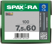 SPAX-RA Zylinderkopf T-STAR plus Vollgewinde WIROX A3J  7,5x60 - 100 Stk