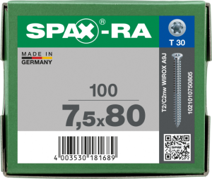 SPAX-RA Flachsenkkopf T-STAR plus Vollgewinde WIROX A3J...