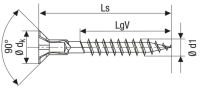 SPAX Senkkopf Kreuzschlitz Z Mit Kopfbohrung (Ø 2,5 mm) Vollgewinde WIROX A3J  PZ2  -  4,5x30  -  1000 Stk