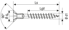 SPAX Senkkopf Kreuzschlitz Z Mit Kopfbohrung Vollgewinde WIROX A3J  PZ2  -  4,5x35  -  500 Stk