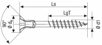 SPAX Senkkopf Kreuzschlitz Z Mit Kopfbohrung Vollgewinde WIROX A3J  PZ3  -  6x100  -  100 Stk