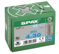 SPAX Linsensenkkopf T-STAR plus 4CUT Vollgewinde Edelstahl rostfrei A2 1.4567 -  4x30 - 200 Stk