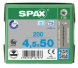 SPAX Linsensenkkopf T-STAR plus 4CUT Vollgewinde Edelstahl rostfrei A2 1.4567 -  4,5x50 - 200 Stk