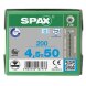 SPAX Linsensenkkopf T-STAR plus 4CUT Vollgewinde Edelstahl rostfrei A2 1.4567 -  4,5x50 - 200 Stk