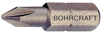 Bohrcraft Bit 1/4" Kreuzschlitz Größe für Phillips-Schrauben PH 1 x 25 mm