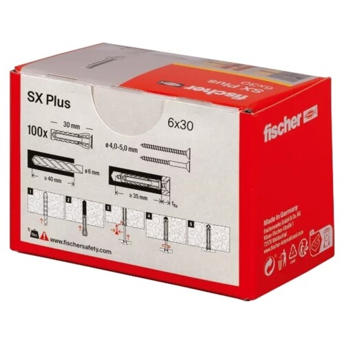 fischer Dübel SX Plus 6x30 - 100 Stk