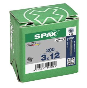 SPAX Senkkopf T-STAR plus - Vollgewinde WIROX A3J  T10  -  3x12  -  200 Stk