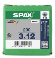 SPAX Senkkopf T-STAR plus - Vollgewinde WIROX A3J  T10  -  3x12  -  200 Stk