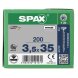 SPAX Senkkopf T-STAR plus - Vollgewinde WIROX A3J  T20  -  3,5x35  -  200 Stk