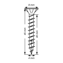 SPAX Senkkopf T-STAR plus - Vollgewinde WIROX A3J  T20  -  4x45  -  200 Stk