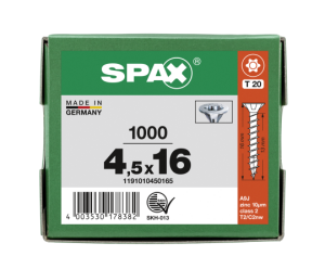 SPAX Senkkopf T-STAR plus - Vollgewinde WIROX A3J  T20  -  4,5x16  -  1000 Stk