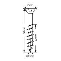 SPAX Senkkopf T-STAR plus - Teilgewinde WIROX A3J  T20  -  3,5x50  -  200 Stk