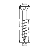 SPAX Senkkopf T-STAR plus - Teilgewinde WIROX A3J  T20  -  4x45  -  200 Stk