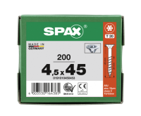 SPAX Senkkopf T-STAR plus - Teilgewinde WIROX A3J  T20  -  4,5x45  -  200 Stk