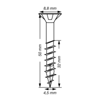 SPAX Senkkopf T-STAR plus - Teilgewinde WIROX A3J  T20  -  4,5x50  -  200 Stk