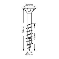 SPAX Senkkopf T-STAR plus - Teilgewinde WIROX A3J  T20  -  4,5x70  -  100 Stk