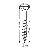 SPAX Senkkopf T-STAR plus - Teilgewinde WIROX A3J  T20  -  4,5x80  -  100 Stk