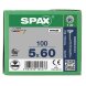 SPAX Senkkopf T-STAR plus - Teilgewinde WIROX A3J  T20  -  5x60  -  100 Stk