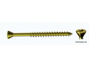 JD Plus Dielenschrauben Senkkopf mit Fräsrippen und I-Stern - gleitbeschichtet galv. verzinkt gelb chro. T10  - 3,5 x 55 - 500 Stk