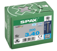 SPAX Senkkopf T-STAR plus - Vollgewinde Edelstahl rostfrei A2 1.4567      T10  -  3x40  -  200 Stk