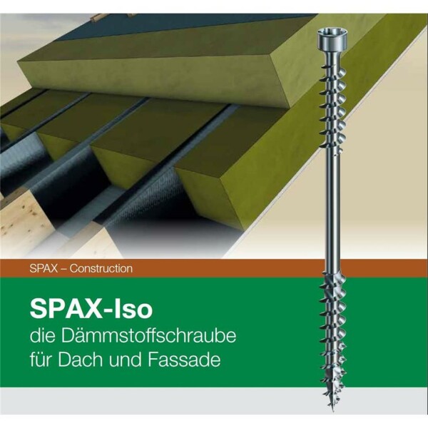 SPAX-Iso Dämmstoffschraube für Dach und Fassade - Zylinderkopf, Fixiergewinde, T-STAR plus