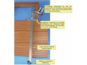 Verlegehilfe für Terrassendielen aus Edelstahl rostfrei patentiert Brettrichter