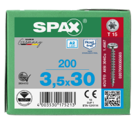 SPAX Halbrundkopf T-STAR plus 4CUT Vollgewinde Edelstahl rostfrei A2 1.4567        3,5x30 - 200 Stk