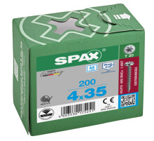 SPAX Halbrundkopf T-STAR plus 4CUT Vollgewinde Edelstahl A2 1.4567        4x35 - 200 Stk