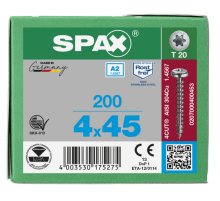 SPAX Halbrundkopf T-STAR plus 4CUT Vollgewinde Edelstahl rostfrei A2 1.4567        4x45 - 200 Stk