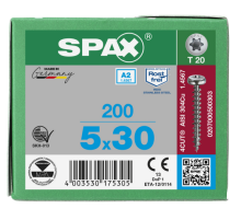 SPAX Halbrundkopf T-STAR plus 4CUT Vollgewinde Edelstahl rostfrei A2 1.4567        5x30 - 200 Stk