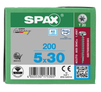 SPAX Halbrundkopf T-STAR plus 4CUT Vollgewinde Edelstahl rostfrei A2 1.4567        5x30 - 200 Stk